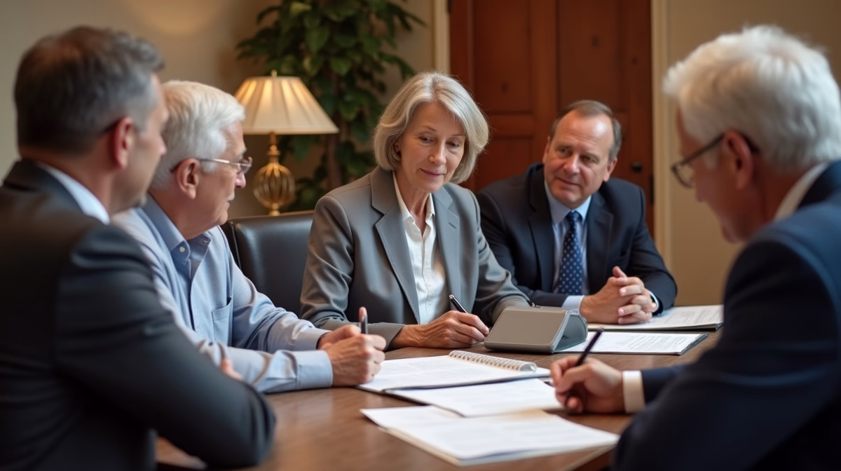 The trusts staff working under Managing Partner Steven Farley Bliss assisting Inland Empire families from the Corona office is shown conferring with trustees in the Southern California office addressing complex trust details discussing Benefits for Families with MultiState Assets