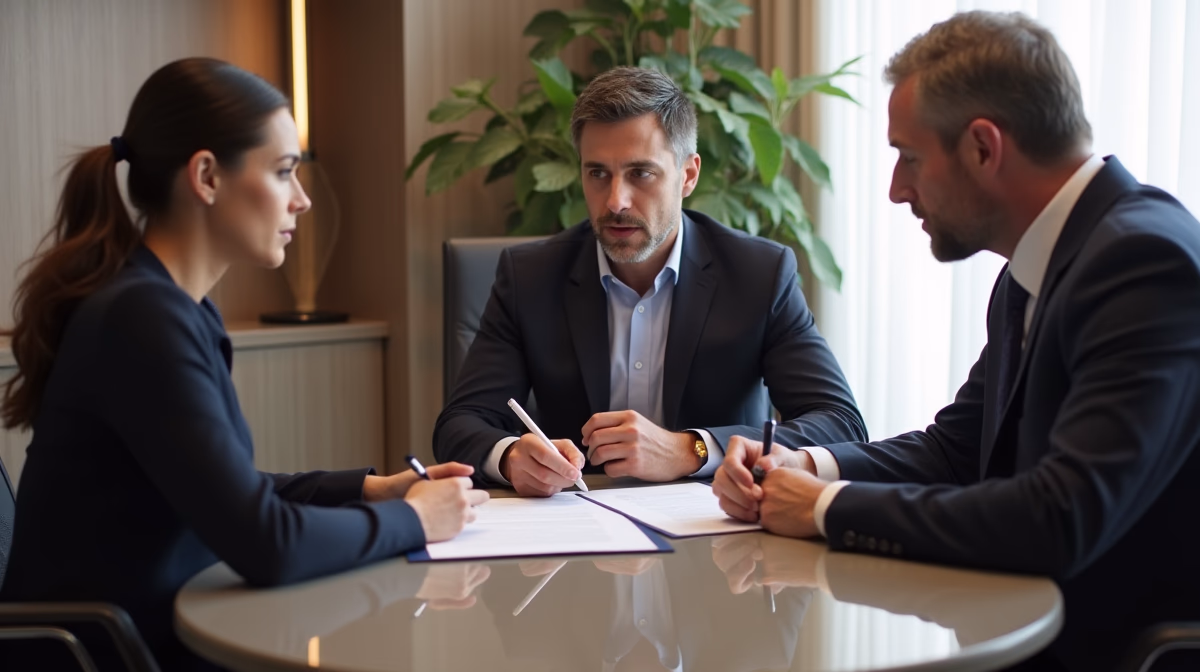 The legal counsel at Corona Probate Law helping Riverside County families from our Corona office meets with clients in the Southern California office addressing critical estate details discussing Clearing Probate Notes in Riverside County