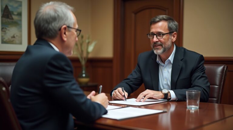 The legal counsel at Corona Probate Law helping Riverside County families from our Corona office meets with clients in the Southern California office addressing critical estate details discussing Closing a Sole Proprietorship