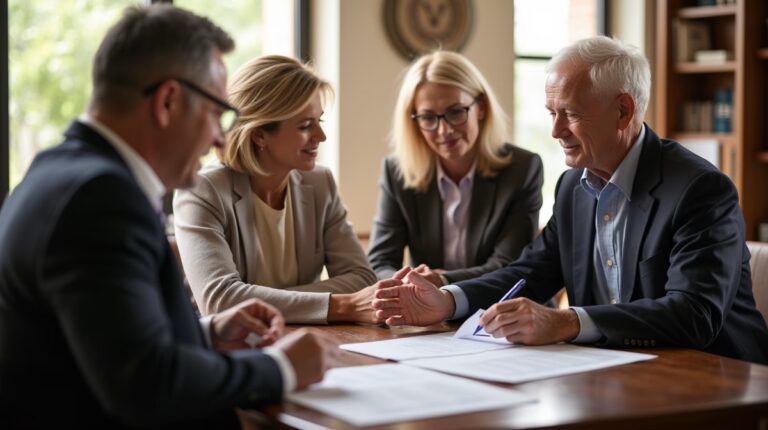 The trusts staff working under Managing Partner Steven Farley Bliss assisting Inland Empire families from the Corona office is shown conferring with trustees in the Southern California office addressing complex trust details discussing Handling HighVolatility Assets