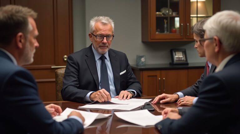 The trusts staff working under Managing Partner Steven Farley Bliss assisting Inland Empire families from the Corona office is shown conferring with trustees in the Southern California office addressing complex trust details discussing Handling Leased Corona Properties