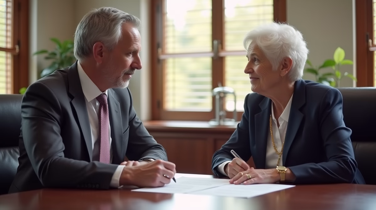 The trusts staff working under Managing Partner Steven Farley Bliss assisting Inland Empire families from the Corona office is shown conferring with trustees in the Southern California office addressing complex trust details discussing Handling Matured Insurance Policies