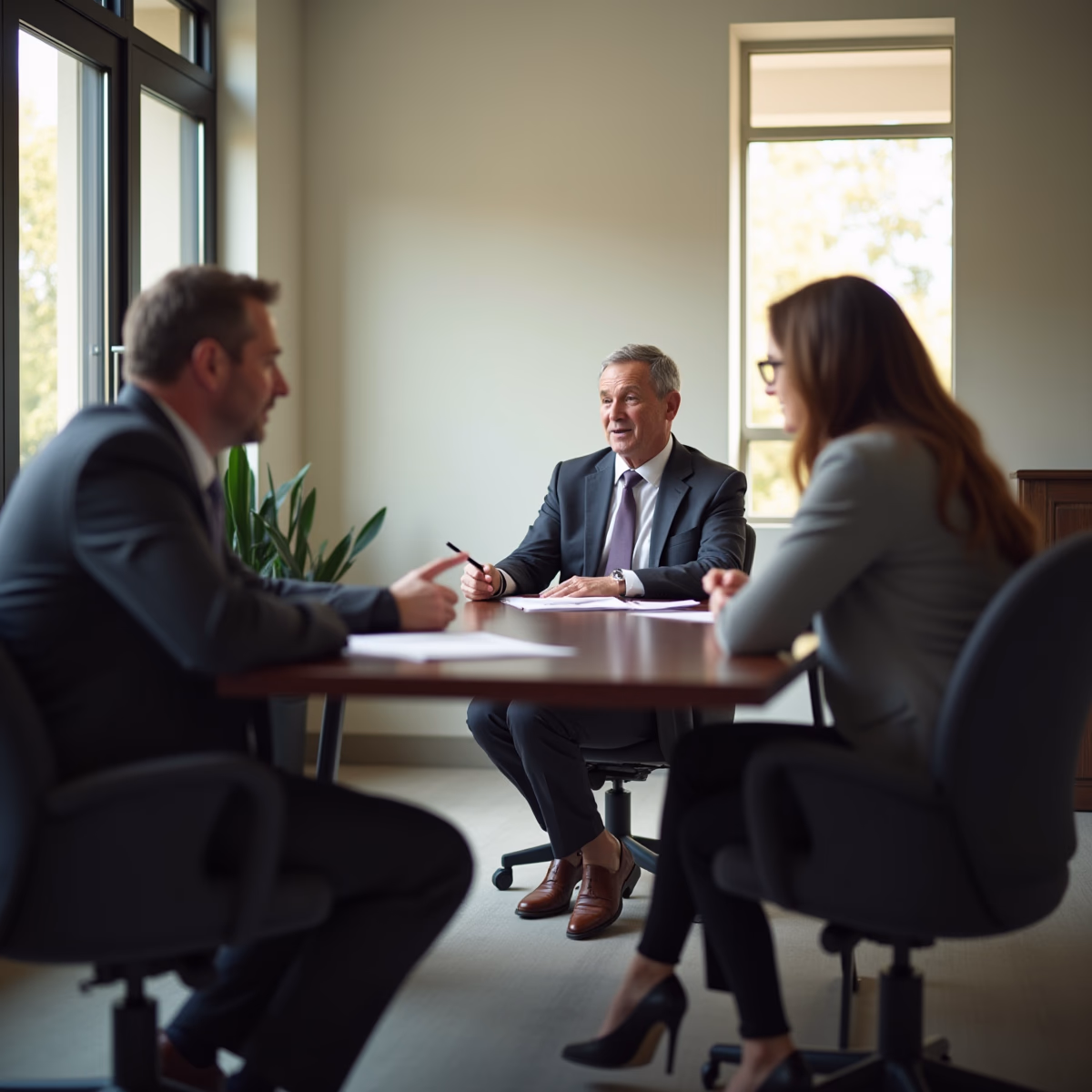 The trusts staff working under Managing Partner Steven Farley Bliss assisting Inland Empire families from the Corona office is shown conferring with trustees in the Southern California office addressing complex trust details discussing How Does Adding a Trust Protector Impact the ILITs Irrevocability