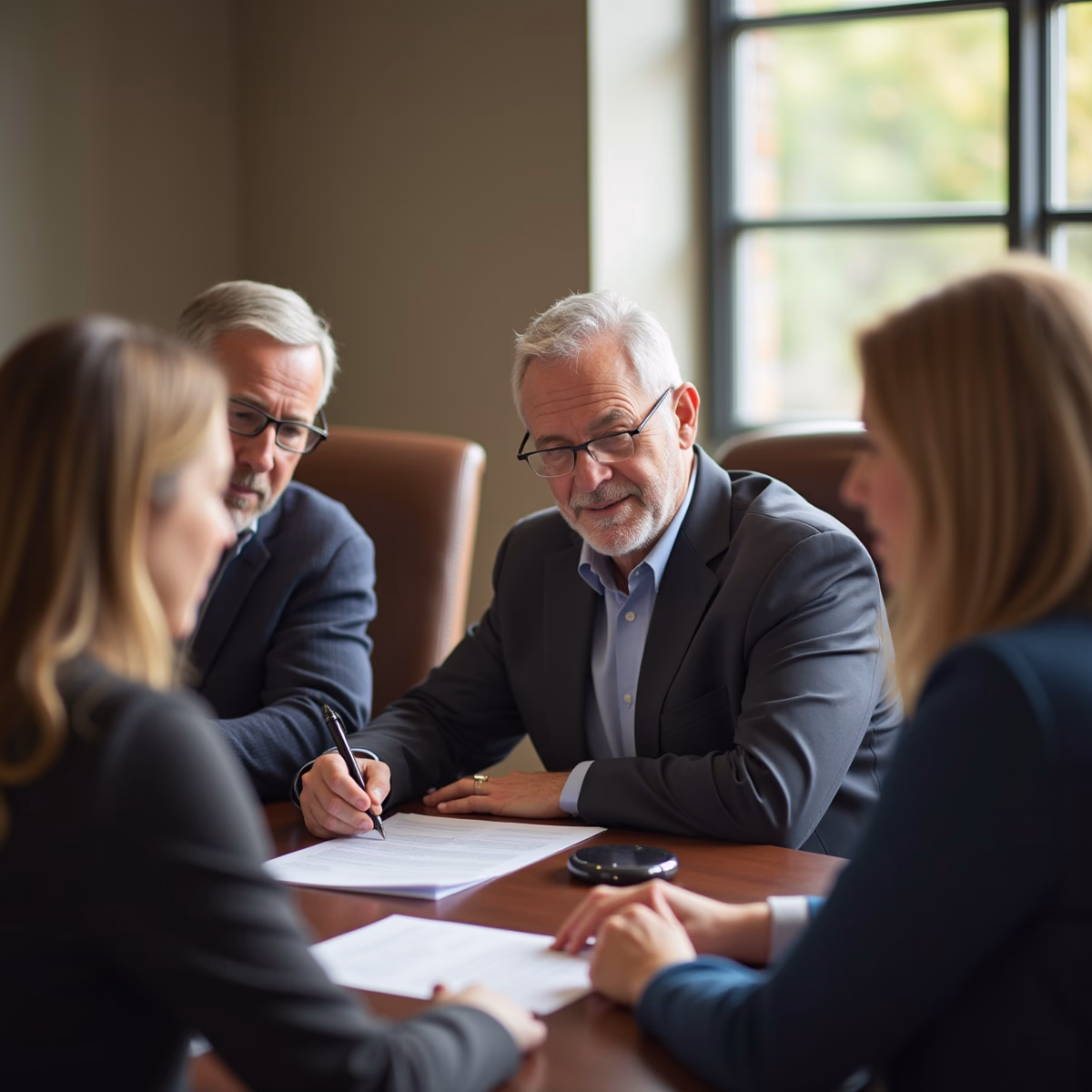 The trusts staff working under Managing Partner Steven Farley Bliss assisting Inland Empire families from the Corona office is shown conferring with trustees in the Southern California office addressing complex trust details discussing How Does This Apply to Business Interests