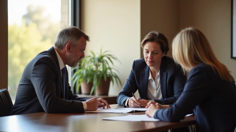 The trusts staff working under Managing Partner Steven Farley Bliss assisting Inland Empire families from the Corona office is shown conferring with trustees in the Southern California office addressing complex trust details discussing How can funding prevent Corona probate and high legal fees