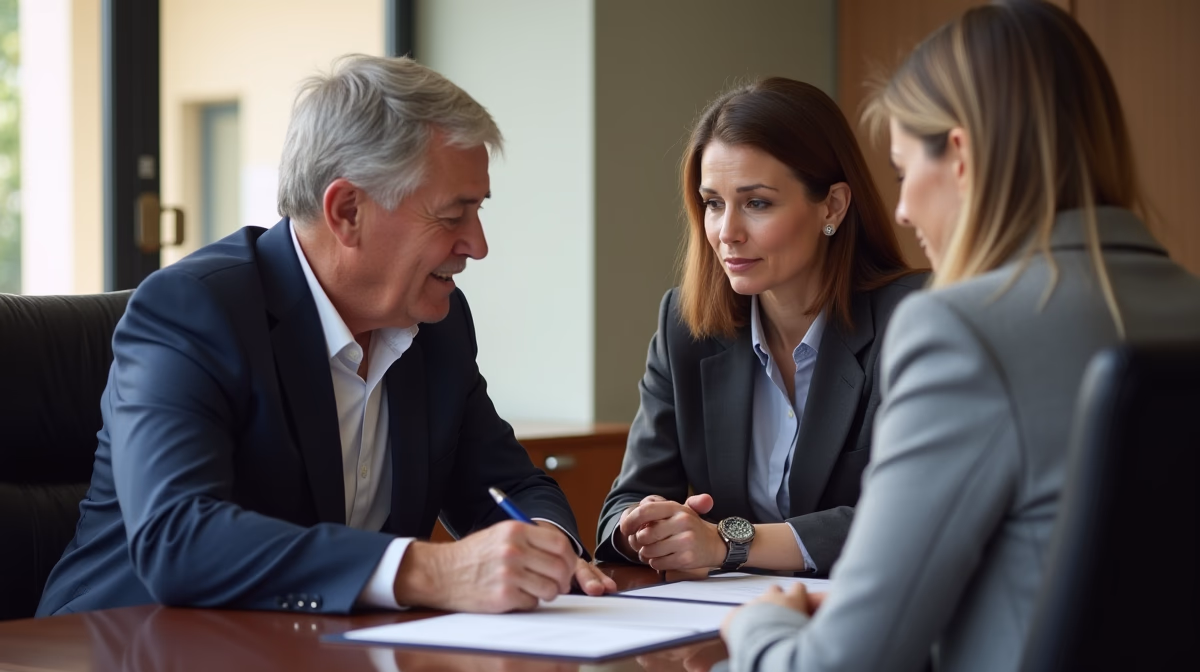 The trusts staff working under Managing Partner Steven Farley Bliss assisting Inland Empire families from the Corona office is shown conferring with trustees in the Southern California office addressing complex trust details discussing Paying for Specialized Funeral Requests