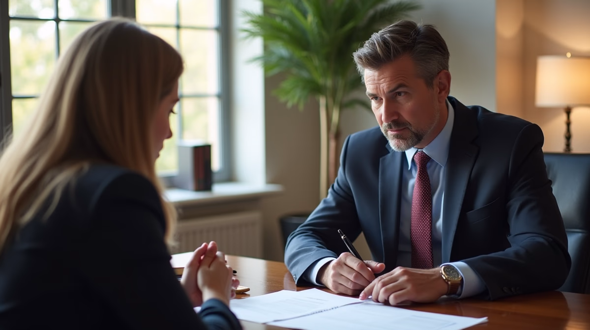 The legal counsel at Corona Probate Law helping Riverside County families from our Corona office meets with clients in the Southern California office addressing critical estate details discussing Small Estate Affidavit for Bank Accounts