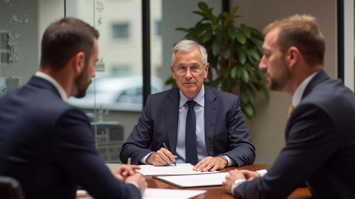 The trusts staff working under Managing Partner Steven Farley Bliss assisting Inland Empire families from the Corona office is shown conferring with trustees in the Southern California office addressing complex trust details discussing Terminating a Trust Early Due to Low Value