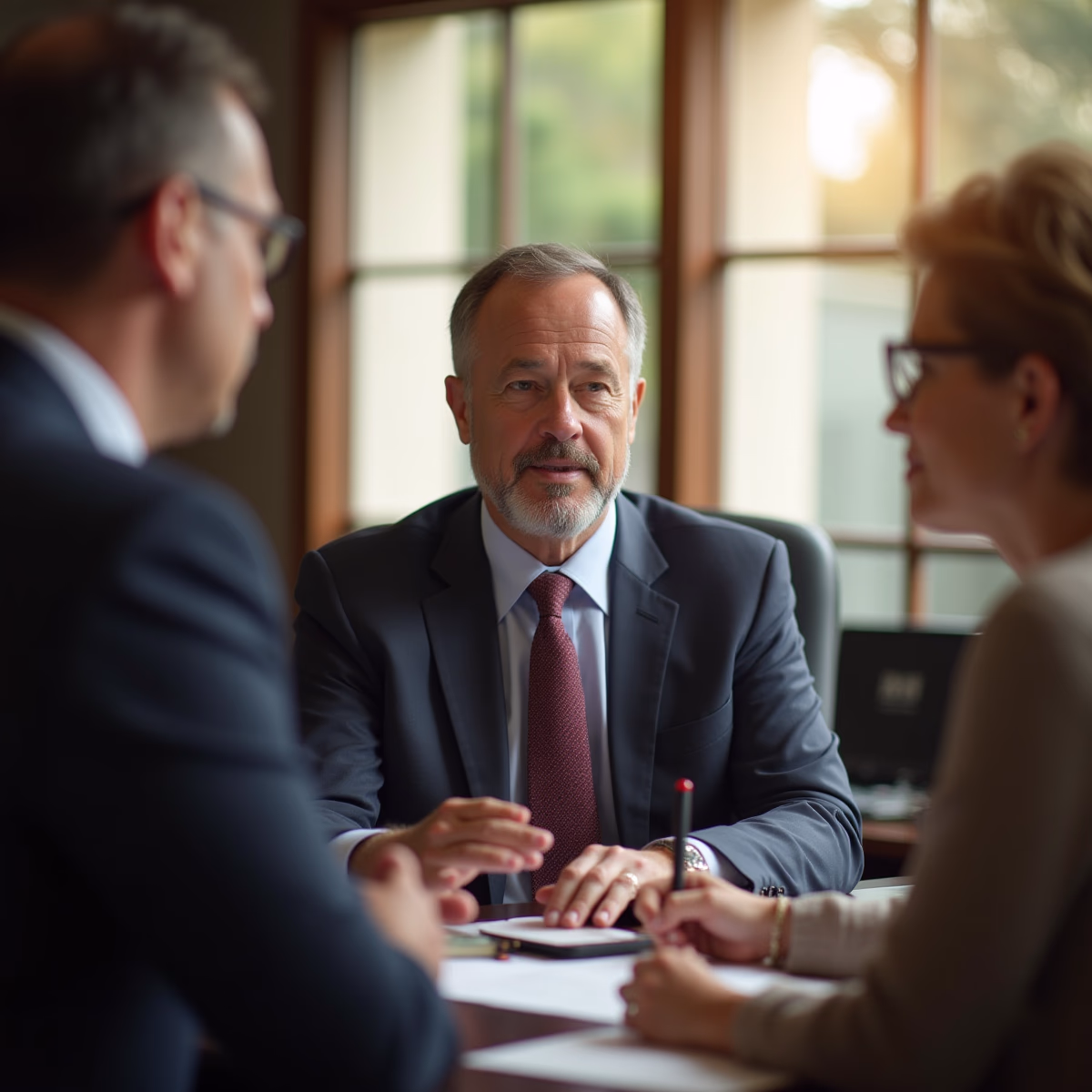 The trusts staff working under Managing Partner Steven Farley Bliss assisting Inland Empire families from the Corona office is shown conferring with trustees in the Southern California office addressing complex trust details discussing What Happens When Assets Decline in Value