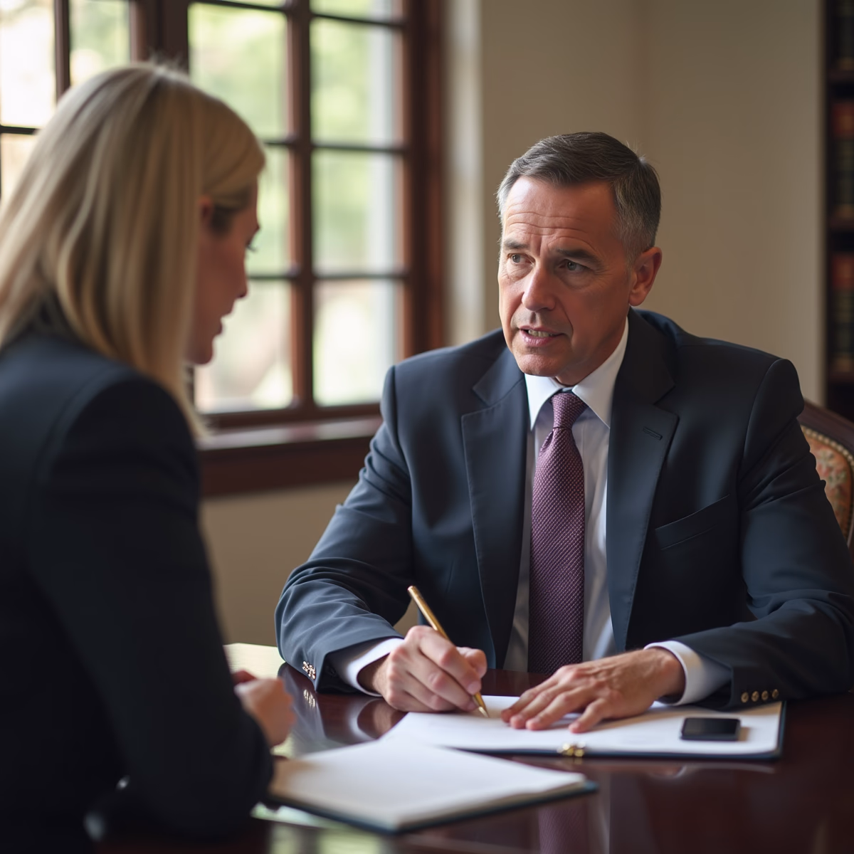 The trusts staff working under Managing Partner Steven Farley Bliss assisting Inland Empire families from the Corona office is shown conferring with trustees in the Southern California office addressing complex trust details discussing What are the key provisions for holding stocks and bonds in a dynasty trust