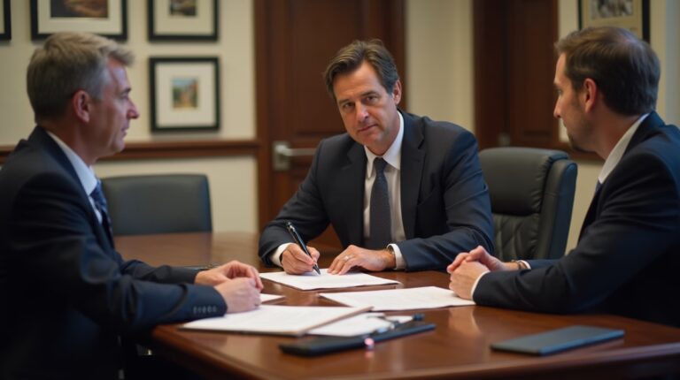 The trusts staff working under Managing Partner Steven Farley Bliss assisting Inland Empire families from the Corona office is shown conferring with trustees in the Southern California office addressing complex trust details discussing What documents are required to transfer corporate shares to a trust