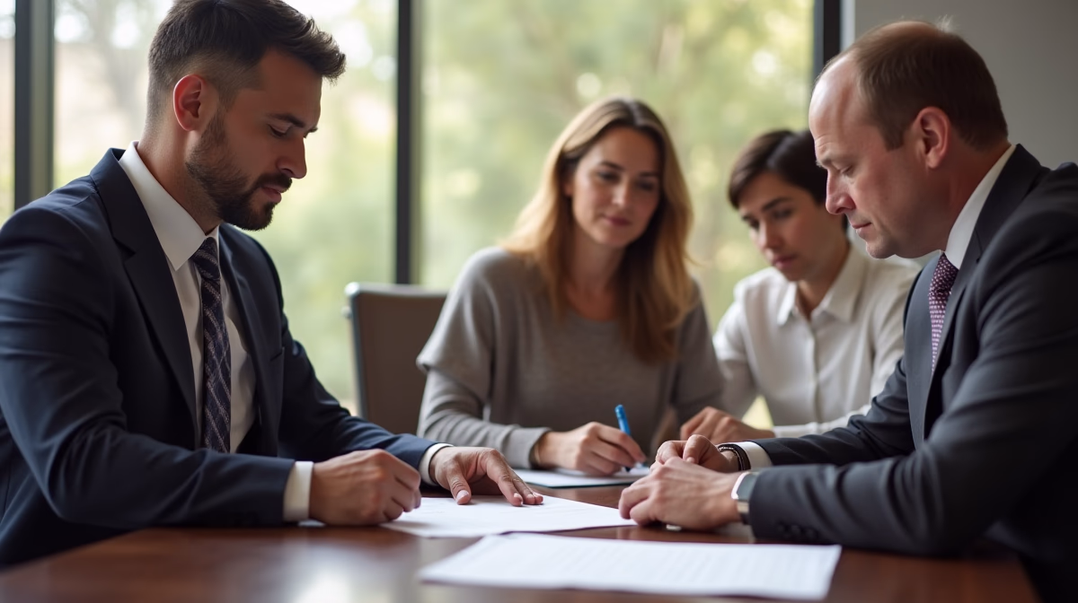 The trusts staff working under Managing Partner Steven Farley Bliss assisting Inland Empire families from the Corona office is shown conferring with trustees in the Southern California office addressing complex trust details discussing What happens to a charitable trust after the donors death
