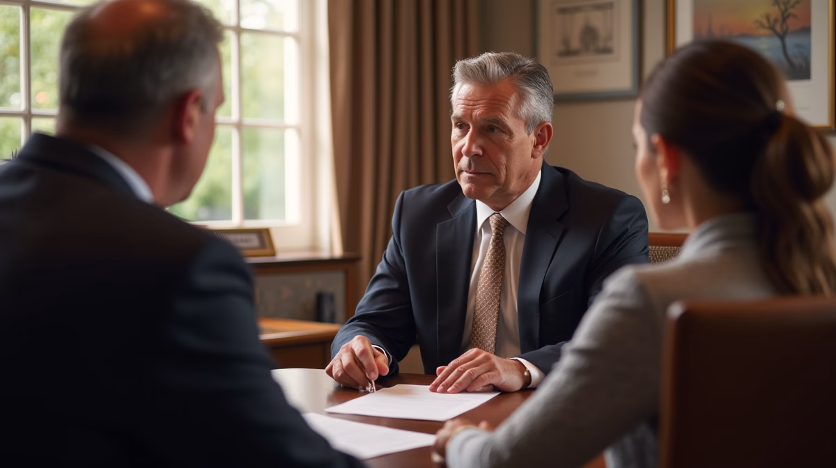 The trusts staff working under Managing Partner Steven Farley Bliss assisting Inland Empire families from the Corona office is shown conferring with trustees in the Southern California office addressing complex trust details discussing What is a fiduciary breach in the context of trust reporting