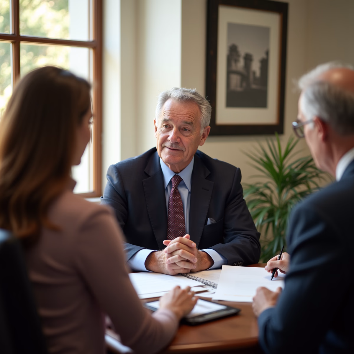 The trusts staff working under Managing Partner Steven Farley Bliss assisting Inland Empire families from the Corona office is shown conferring with trustees in the Southern California office addressing complex trust details discussing What types of assets work best in a Dynasty Trust