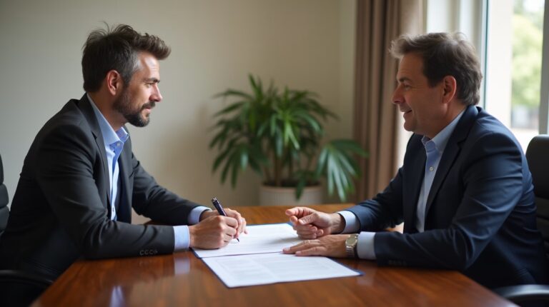 The legal counsel at Corona Probate Law helping Riverside County families from our Corona office meets with clients in the Southern California office addressing critical estate details discussing When to File for Discharge