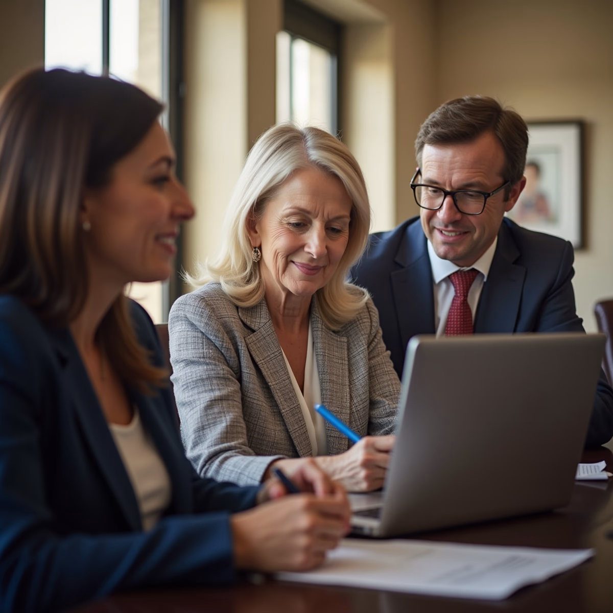 The trusts staff working under Managing Partner Steven Farley Bliss assisting Inland Empire families from the Corona office is shown conferring with trustees in the Southern California office addressing complex trust details discussing Where Can I File a Trust Contest in Corona